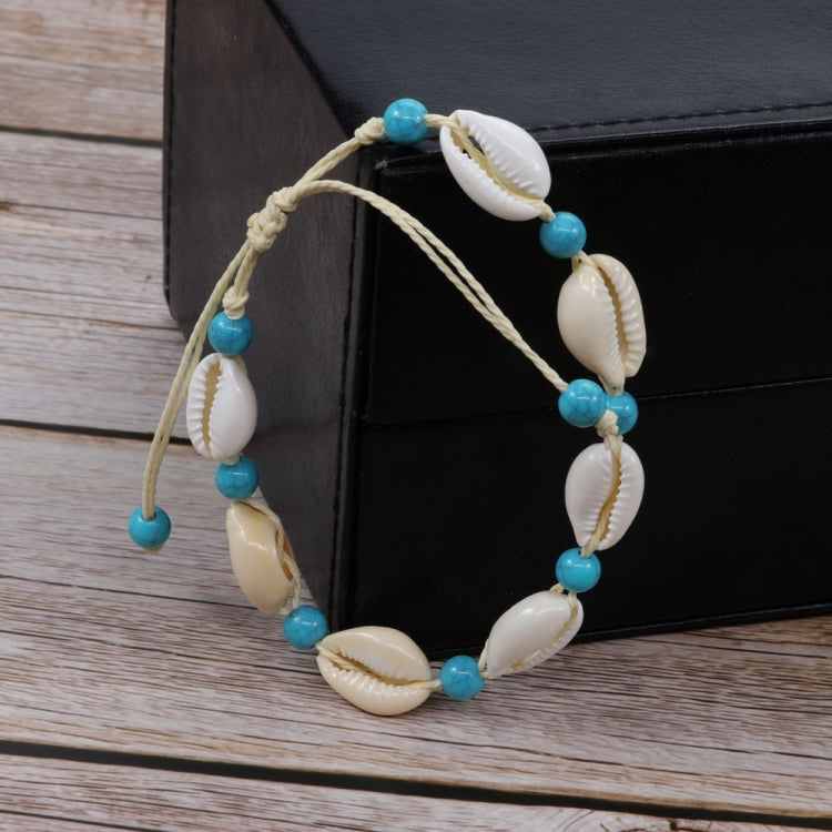 Bracciale a conchiglia regolabile in corda intrecciata a mano da 3 pezzi