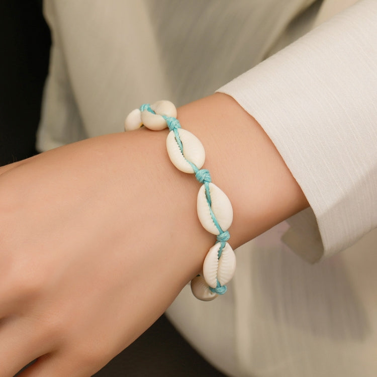 Bracciale a conchiglia regolabile in corda intrecciata a mano da 3 pezzi