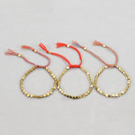 2 PCS gioielli braccialetto di perline di rame irregolare tessuto a mano, Matte, Light, Light Red Rope