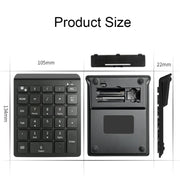 BT302 Mini tastiera wireless per laptop a 28 tasti, specifiche:, Bluetooth (Black), Bluetooth (Gray), 2.4G (Black), 2.4G (Gray)