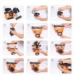 Tteoobl Custodia per fotocamera subacquea da 20 m Custodia impermeabile per fotocamera, M, L
