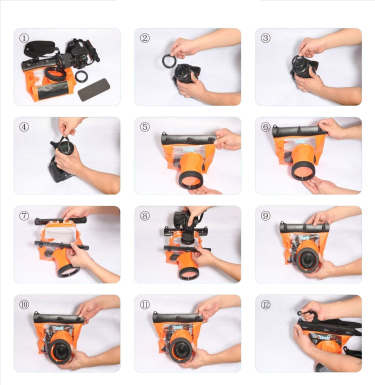 Tteoobl Custodia per fotocamera subacquea da 20 m Custodia impermeabile per fotocamera, M, L