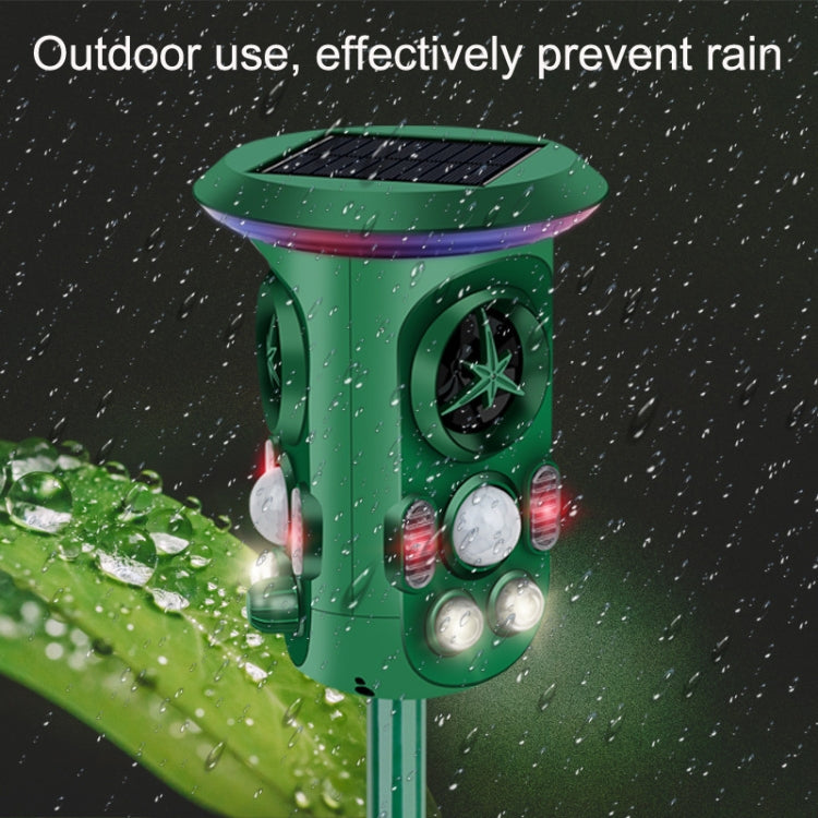 RC-543 Solar Energy Repeller per uccelli a ultrasuoni omnidirezionale a 360 gradi Repeller per animali, RC-543 Dark Green
