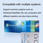 SW68 2 in 1 Switcher Condivisione di stampa automatica USB, Black, Silver
