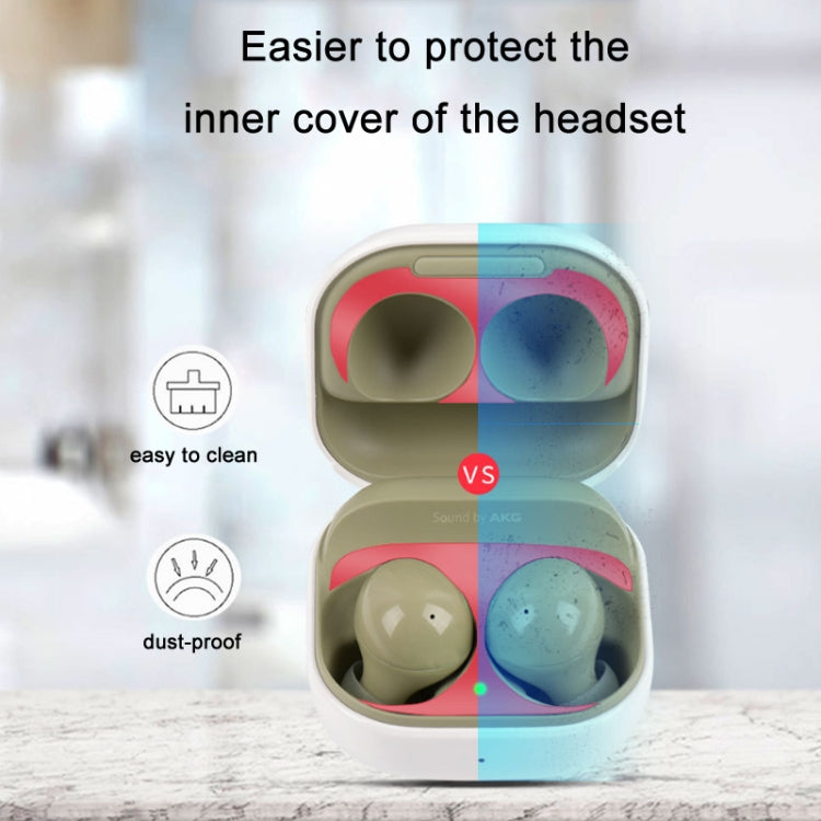 Adesivo antipolvere in metallo con coperchio interno per cuffie da 5 pezzi per Samsung Galaxy Buds 2, Black, Silver Gray, Rose Gold, Gold