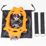 1 paio di ramponi da 23 punte, per passeggiate invernali all'aperto, per la pesca sul ghiaccio, con racchette da neve, dimensioni:, M Orange, L Orange, XL Orange, M Black, L Black, XL  Black