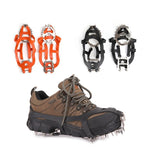 1 paio di 18 ramponi a punte grandi, per passeggiate invernali all'aperto, per la pesca sul ghiaccio, con racchette da neve, dimensioni:, M Black, L Black, M Orange, L Orange