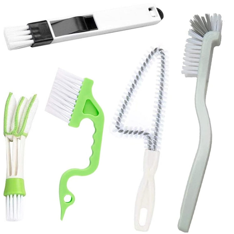 5PCS / Set Spazzola per la pulizia della scanalatura Spazzola multiuso per porte e finestre domestiche, Groove Cleaning Brush