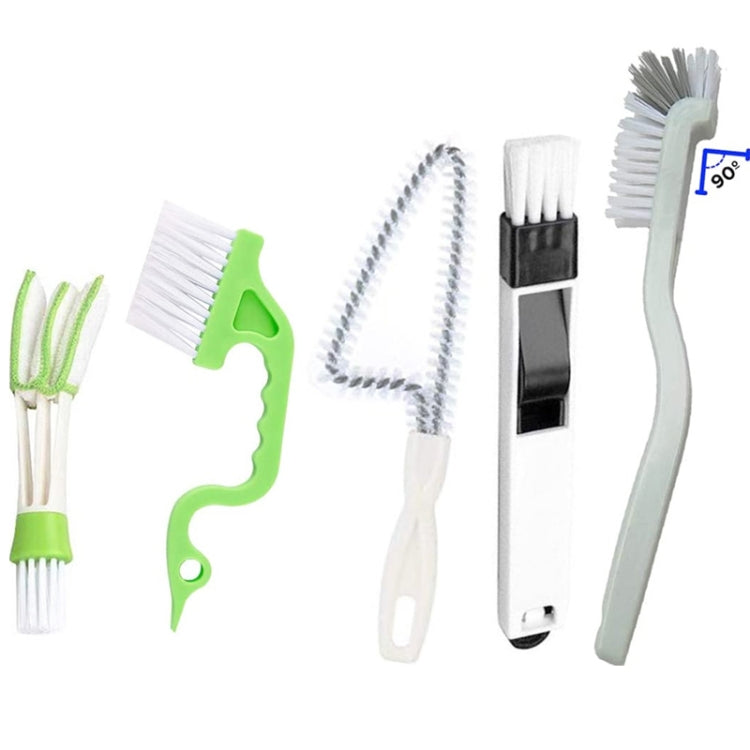 5PCS / Set Spazzola per la pulizia della scanalatura Spazzola multiuso per porte e finestre domestiche, Groove Cleaning Brush