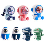 Temperamatite automatico a manovella del fumetto, stile:, Astronaut (Dark Blue), Astronaut (Light Blue), Astronaut (Pink), Little Rocket (Sky Blue), Little Rocket (Deep Sea Blue), Little Dinosaur (Dark Blue), Little Dinosaur (Lauret Green)