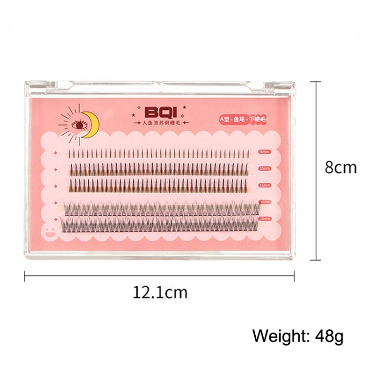 BQI B7229 Ciglia finte sottili tridimensionali arricciate naturali leggere, stile:, Type A+Fishtail (120PCS), Type A+Fishtail (200PCS), Type A+Fishtail+Undercib (200PCS)