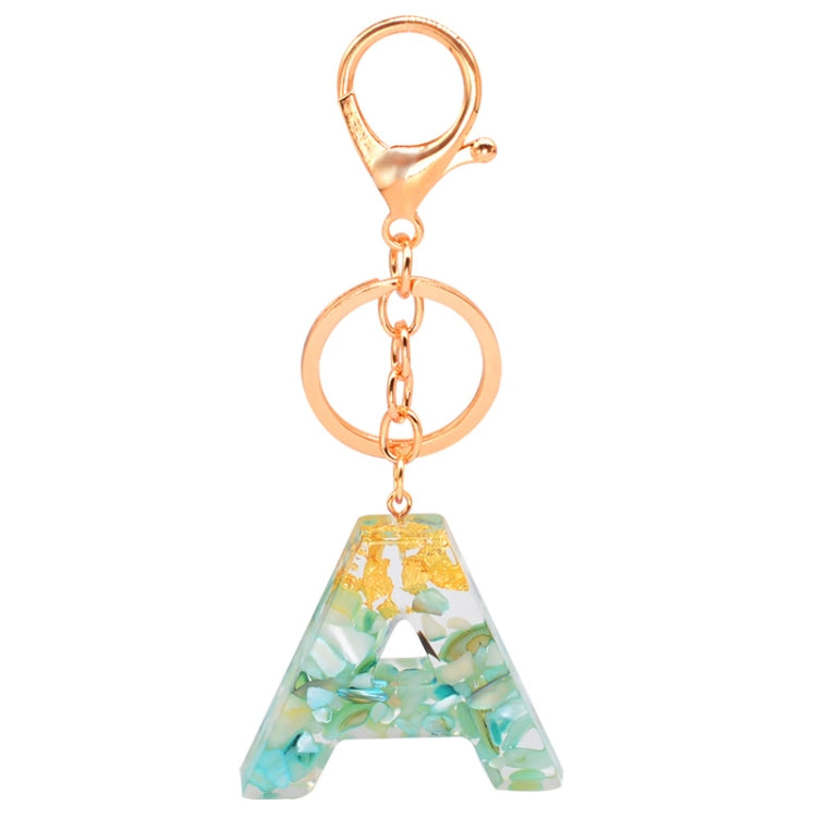 Ciondolo per borsa portachiavi con lettera inglese epossidica in lamina d'oro da 2 pezzi, A, B, C, D, E, F, G, H, I, J, K, L, M, N, O, P, Q, R, S, T, U, V, W, X, Y, Z