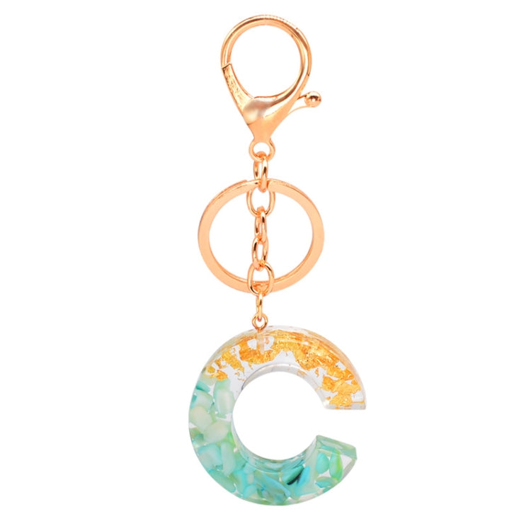 Ciondolo per borsa portachiavi con lettera inglese epossidica in lamina d'oro da 2 pezzi, A, B, C, D, E, F, G, H, I, J, K, L, M, N, O, P, Q, R, S, T, U, V, W, X, Y, Z