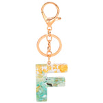 Ciondolo per borsa portachiavi con lettera inglese epossidica in lamina d'oro da 2 pezzi, A, B, C, D, E, F, G, H, I, J, K, L, M, N, O, P, Q, R, S, T, U, V, W, X, Y, Z