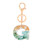 Ciondolo per borsa portachiavi con lettera inglese epossidica in lamina d'oro da 2 pezzi, A, B, C, D, E, F, G, H, I, J, K, L, M, N, O, P, Q, R, S, T, U, V, W, X, Y, Z