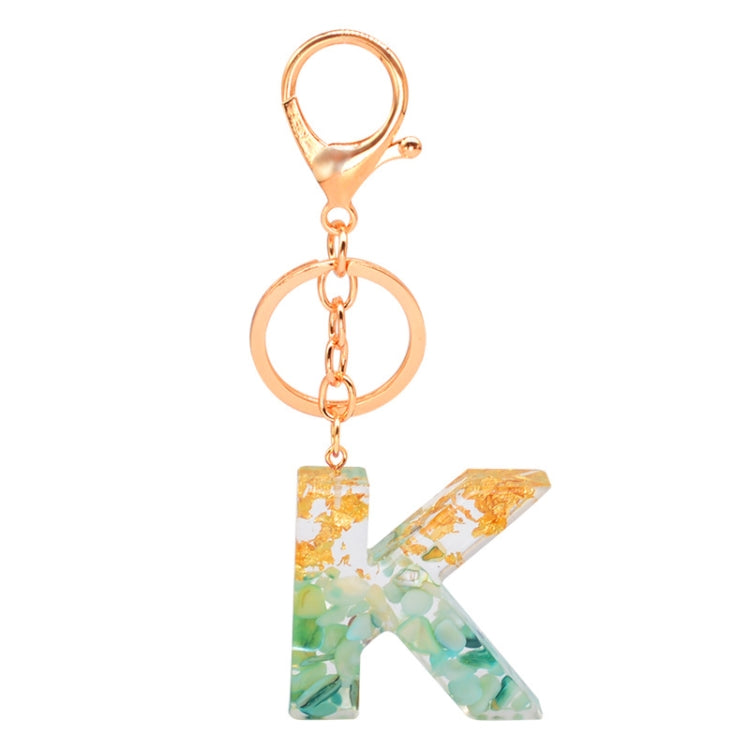 Ciondolo per borsa portachiavi con lettera inglese epossidica in lamina d'oro da 2 pezzi, A, B, C, D, E, F, G, H, I, J, K, L, M, N, O, P, Q, R, S, T, U, V, W, X, Y, Z