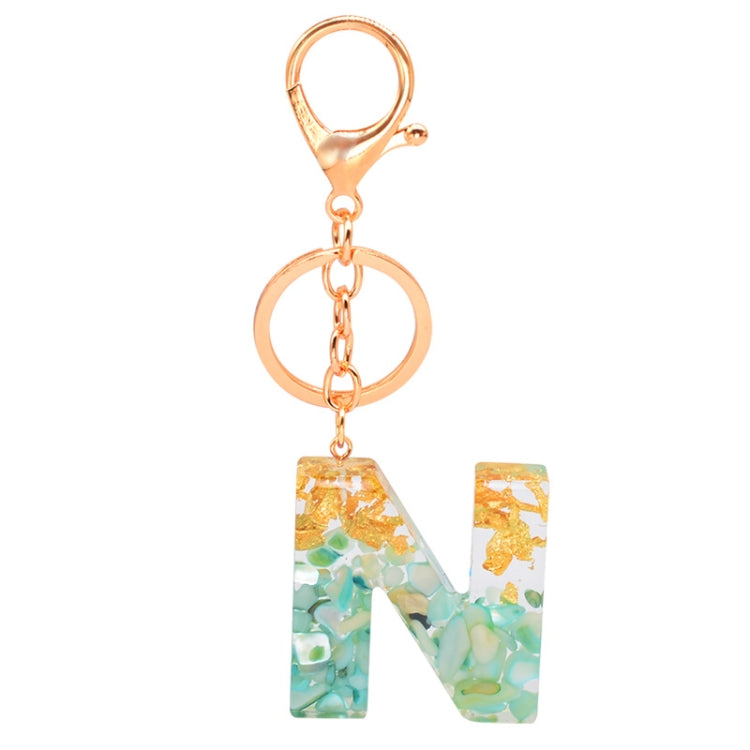 Ciondolo per borsa portachiavi con lettera inglese epossidica in lamina d'oro da 2 pezzi, A, B, C, D, E, F, G, H, I, J, K, L, M, N, O, P, Q, R, S, T, U, V, W, X, Y, Z