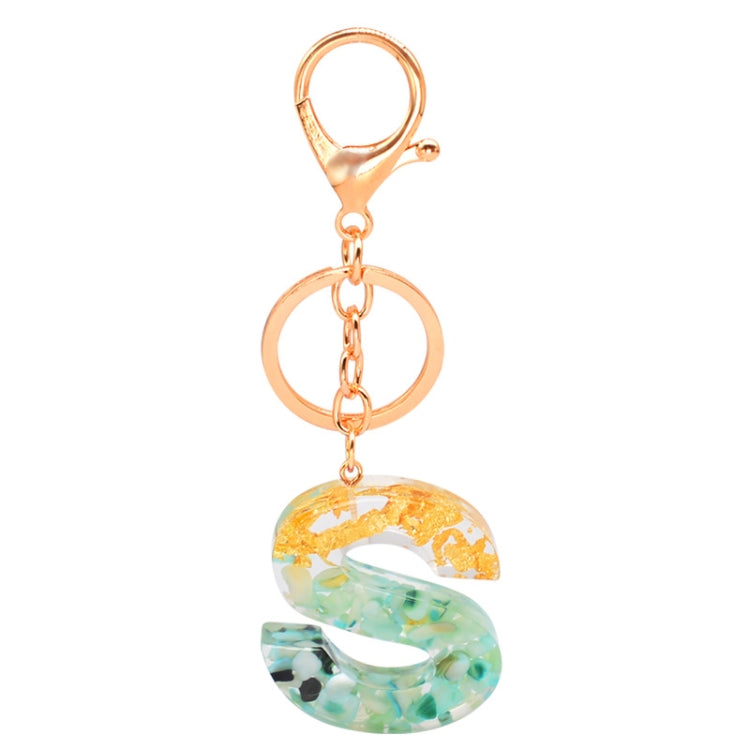 Ciondolo per borsa portachiavi con lettera inglese epossidica in lamina d'oro da 2 pezzi, A, B, C, D, E, F, G, H, I, J, K, L, M, N, O, P, Q, R, S, T, U, V, W, X, Y, Z