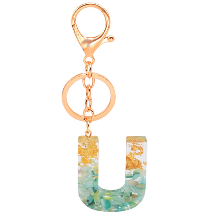 Ciondolo per borsa portachiavi con lettera inglese epossidica in lamina d'oro da 2 pezzi, A, B, C, D, E, F, G, H, I, J, K, L, M, N, O, P, Q, R, S, T, U, V, W, X, Y, Z