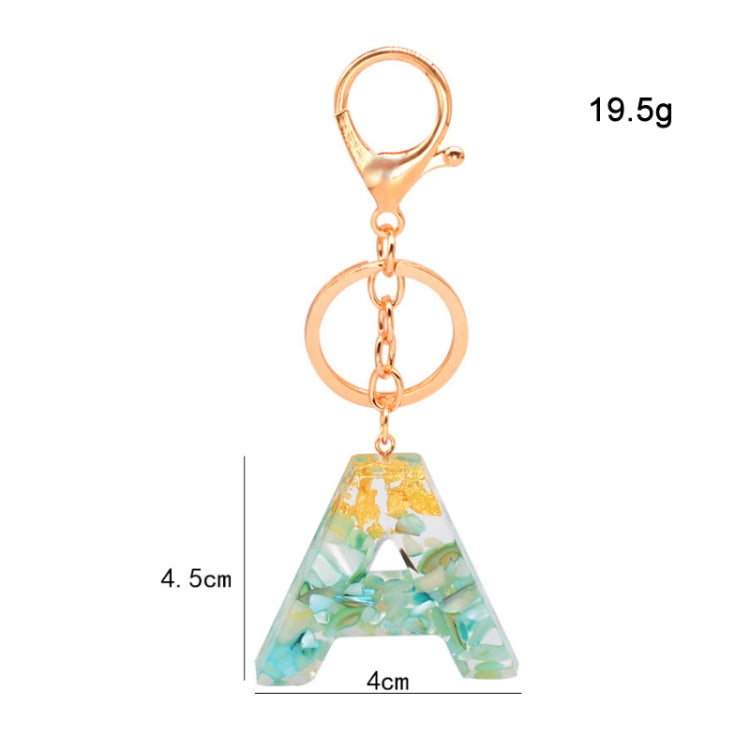 Ciondolo per borsa portachiavi con lettera inglese epossidica in lamina d'oro da 2 pezzi, A, B, C, D, E, F, G, H, I, J, K, L, M, N, O, P, Q, R, S, T, U, V, W, X, Y, Z