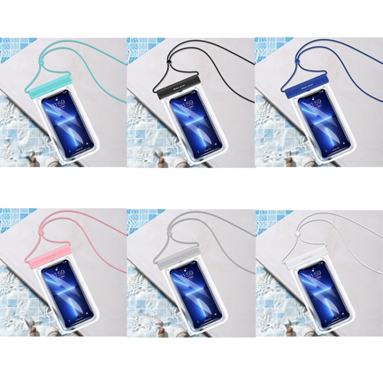 Borsa per cellulare antipolvere e impermeabile in TPU trasparente per immersioni da nuoto, White, Black, Light Blue, Pink, Silver, Sapphire Blue