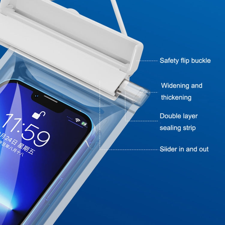 Borsa per cellulare antipolvere e impermeabile in TPU trasparente per immersioni da nuoto, White, Black, Light Blue, Pink, Silver, Sapphire Blue