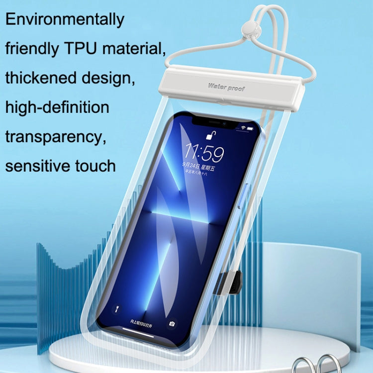 Borsa per cellulare antipolvere e impermeabile in TPU trasparente per immersioni da nuoto, White, Black, Light Blue, Pink, Silver, Sapphire Blue