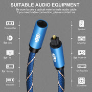 Cavo di prolunga audio ottico digitale accoppiato SPDIF maschio-femmina EMK, lunghezza cavo:, 1m (Blue), 1.5m (Blue), 2m (Blue), 3m (Blue)