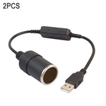2 PCS USB per presa accendisigari per auto da 5 V a 12 V Cavo adattatore di alimentazione Boost, 35cm, 60cm, 120cm