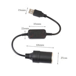 2 PCS USB per presa accendisigari per auto da 5 V a 12 V Cavo adattatore di alimentazione Boost, 35cm, 60cm, 120cm