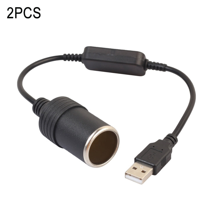 2 PCS USB per presa accendisigari per auto da 5 V a 12 V Cavo adattatore di alimentazione Boost, 35cm, 60cm, 120cm