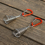 10 PCS Outdoor Barracks Octopus Buckle Camping Deck Nail Fibbia in corda per tenda fissa in acciaio inossidabile, Octopus Buckle