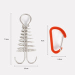 10 PCS Outdoor Barracks Octopus Buckle Camping Deck Nail Fibbia in corda per tenda fissa in acciaio inossidabile, Octopus Buckle