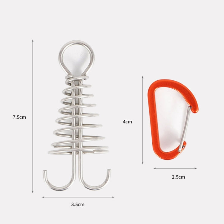 10 PCS Outdoor Barracks Octopus Buckle Camping Deck Nail Fibbia in corda per tenda fissa in acciaio inossidabile, Octopus Buckle
