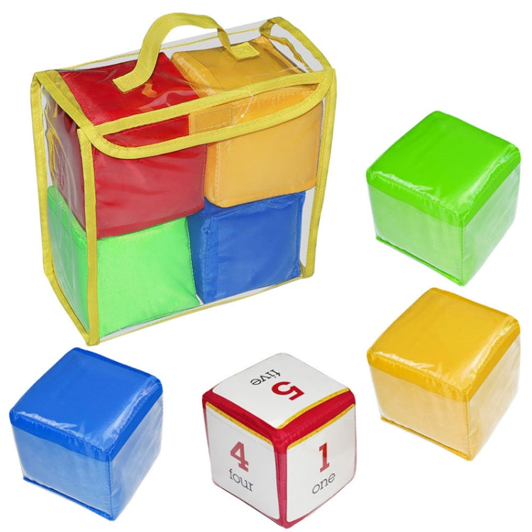 Set 4 dadi educativi con borsa trasparente in PVC