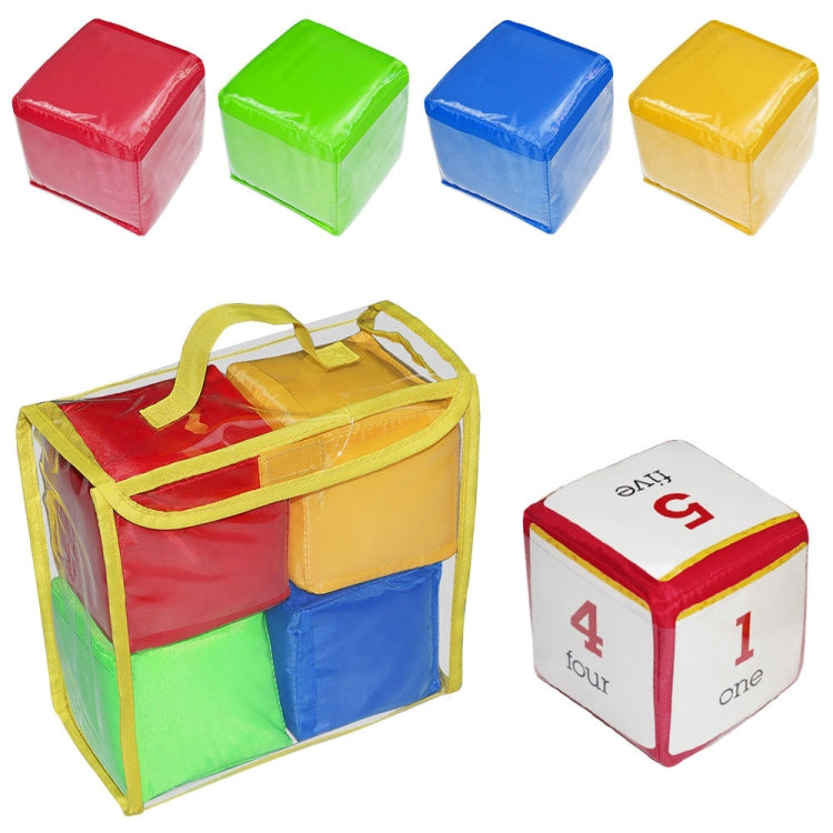 Set 4 dadi educativi con borsa trasparente in PVC