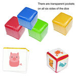 Set 4 dadi educativi con borsa trasparente in PVC