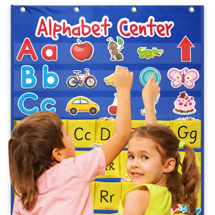 Tasca per lettere con borsa da appendere per l'insegnamento precoce della carta dell'alfabeto, Alphabet Card