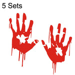 5 set adesivo per auto riflettente per protezione solare impermeabile Adesivo per Halloween con impronta di sangue, Blood Handprint