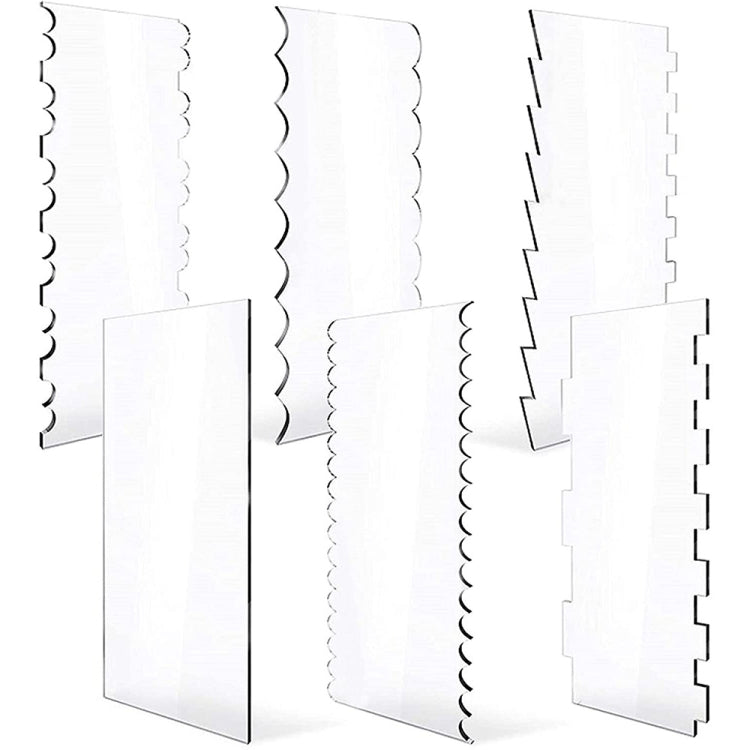 Set 6 raschietti per torta in acrilico trasparente