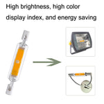 R7S LED COB Dimmer Lampada in vetro Luce plug-in orizzontale a doppia estremità, 78MM 10W, 118mm 20W