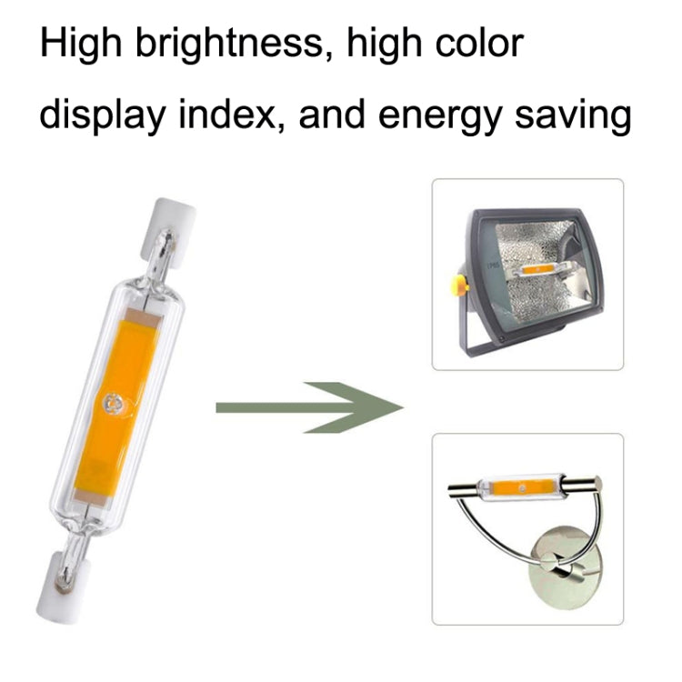 R7S LED COB Dimmer Lampada in vetro Luce plug-in orizzontale a doppia estremità, 78MM 10W, 118mm 20W