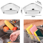 Cestello di scarico per lavello triangolare in acciaio inossidabile multifunzionale da cucina, stile:, Standing, Standing Hanging