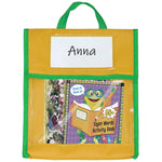 BG20080815 Tote Book Bag Toy Borsa per bambini in età scolare, Yellow, Green, Blue, Red