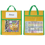 BG20080815 Tote Book Bag Toy Borsa per bambini in età scolare, Yellow, Green, Blue, Red
