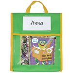 BG20080815 Tote Book Bag Toy Borsa per bambini in età scolare, Yellow, Green, Blue, Red