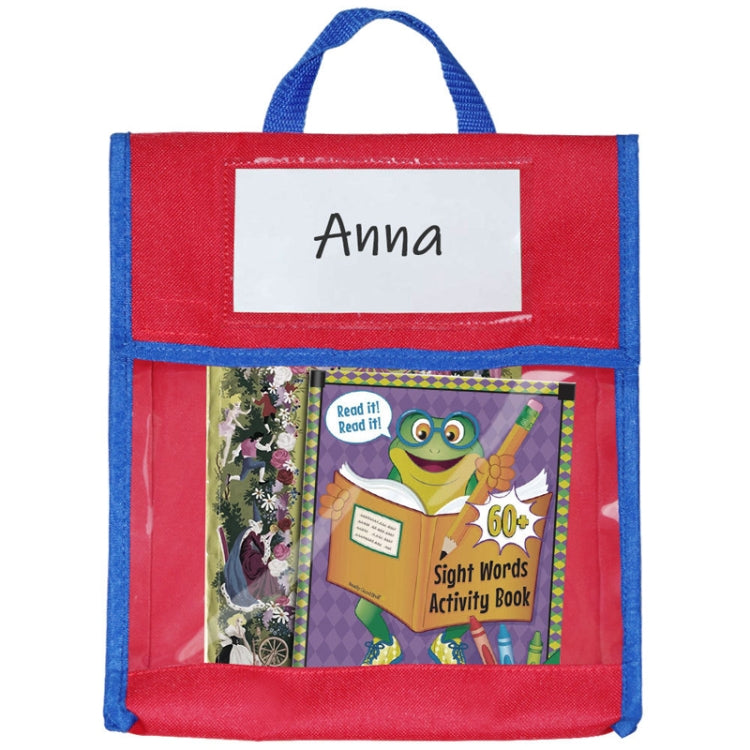 BG20080815 Tote Book Bag Toy Borsa per bambini in età scolare, Yellow, Green, Blue, Red