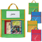 BG20080815 Tote Book Bag Toy Borsa per bambini in età scolare, Yellow, Green, Blue, Red