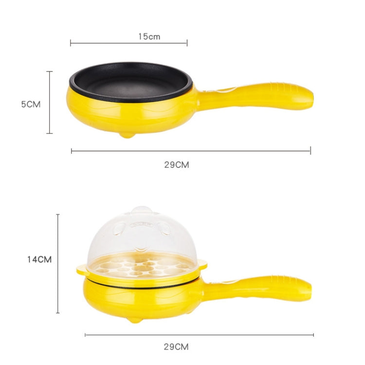 Fornello elettrico per frittata di uova da 350 W, pentola a vapore per padella, spina europea, stile:, Single Layer Set Yellow, Double Layer Set Yellow, Pan+Wood Shovel Yellow, Single Layer Set Pink, Double Layer Set Pink, Pan+Wood Shovel Pink