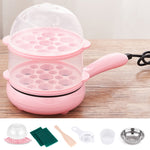 Fornello elettrico per frittata di uova da 350 W, pentola a vapore per padella, spina europea, stile:, Single Layer Set Yellow, Double Layer Set Yellow, Pan+Wood Shovel Yellow, Single Layer Set Pink, Double Layer Set Pink, Pan+Wood Shovel Pink